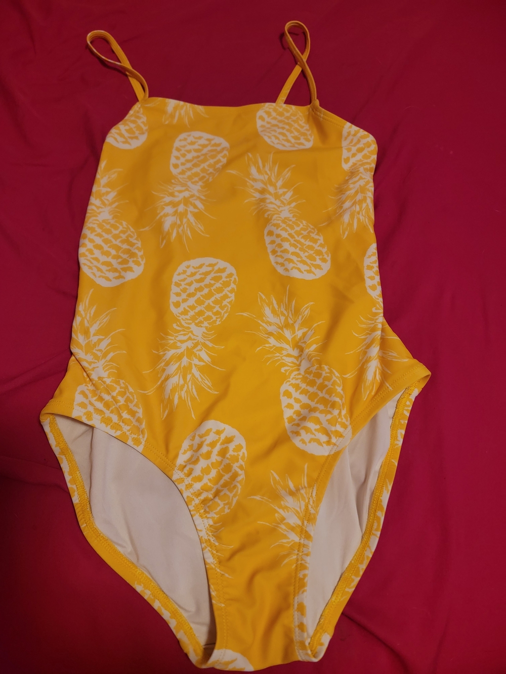 Old Navy Yellow Pineapple Print One-Piece Swimsuit
